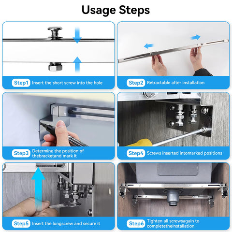 Slixune under-sink space-saving design creates room for storage.