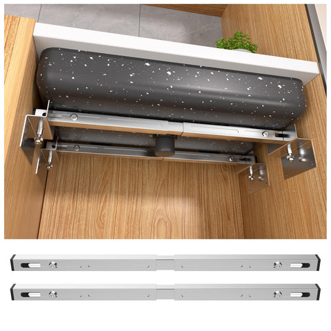 Slixune undermount brackets in stainless steel provide durable, load-bearing support.