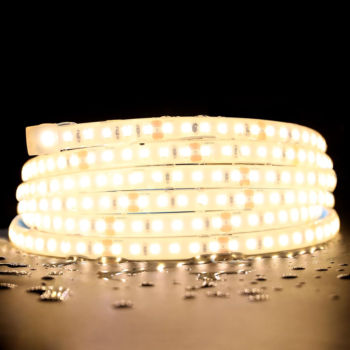 SLL HUT SuperlightingLED sauna strip emits 3000K warm white light for a cozy steam room