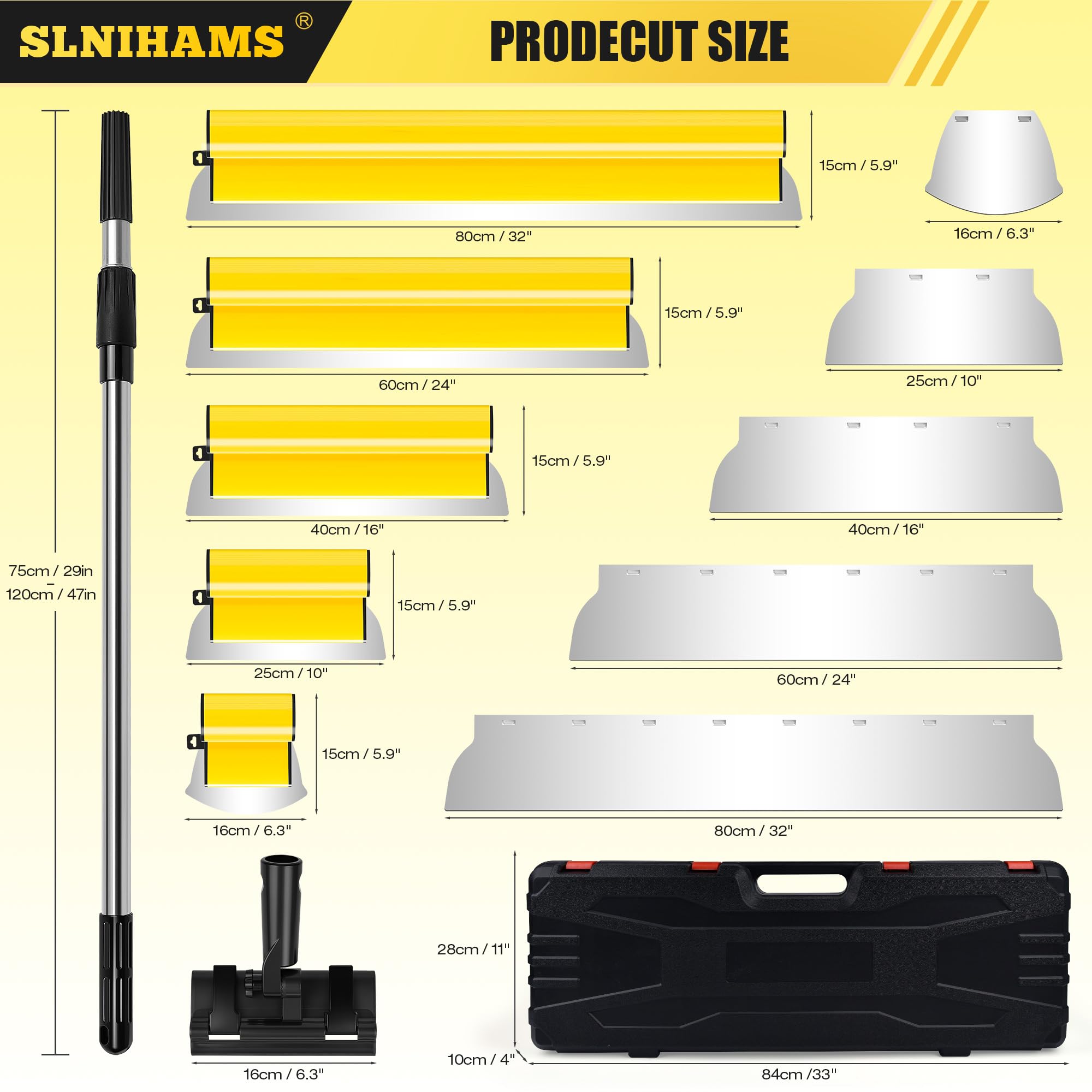 SLNIHAMS drywall skim blade 25-inch ideal for mid-size panels and efficient smoothing