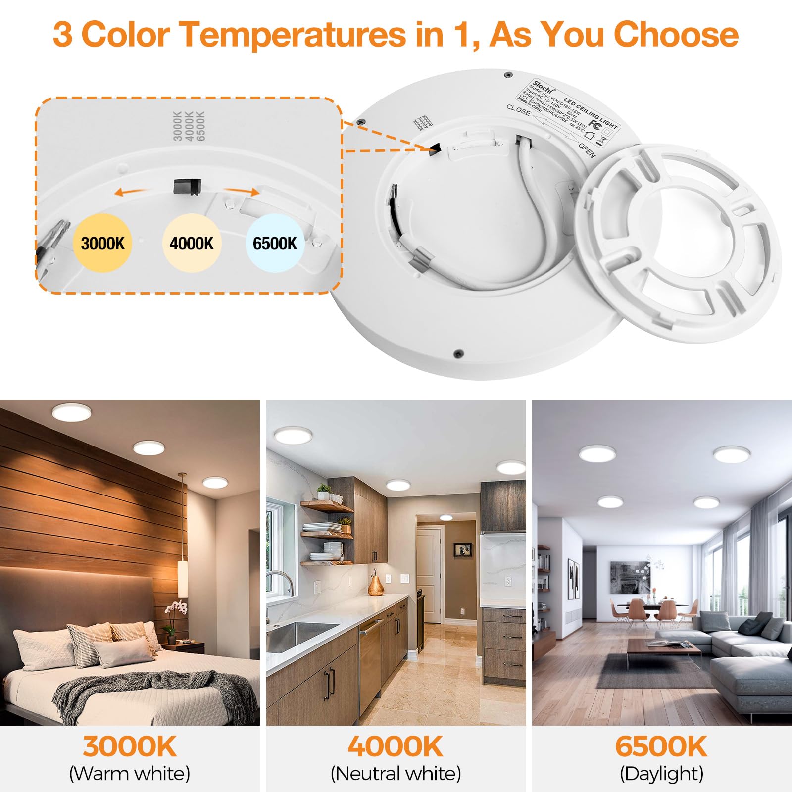 Slochi 15W fixture provides energy-efficient brightness without high electricity use.