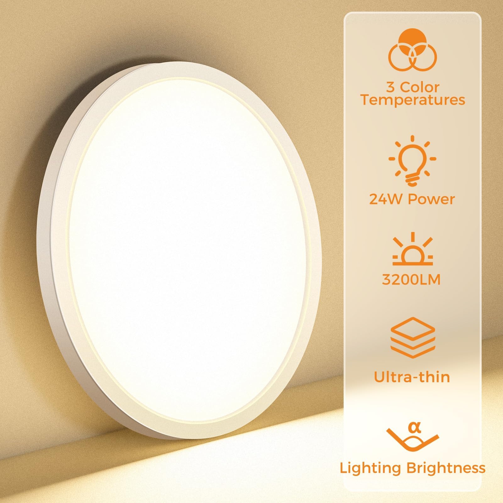 Slochi 24W ceiling light delivers 2800 lumens for bright, energy-efficient spaces