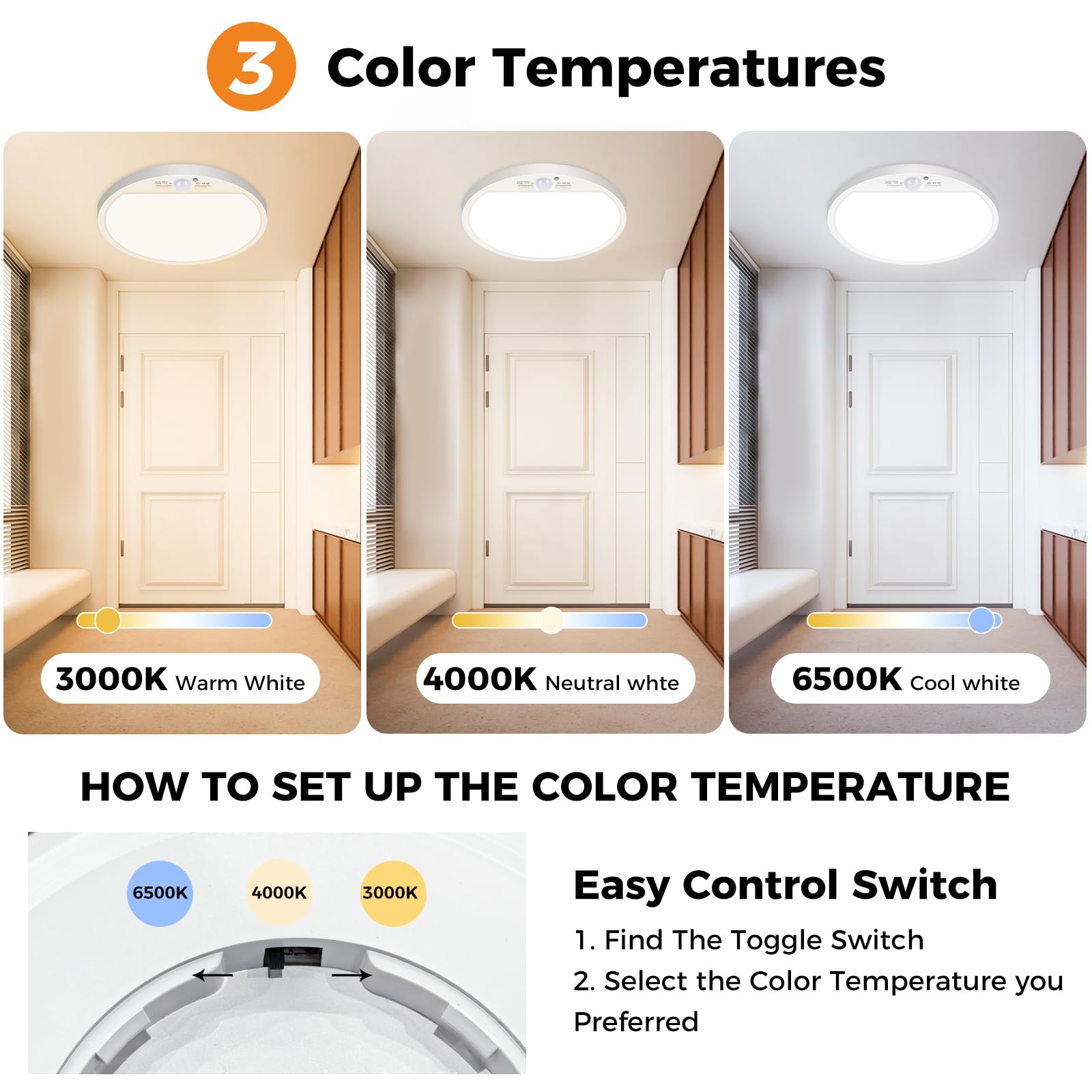 slochi 3-color-temperature control close-up showing warm to cool options