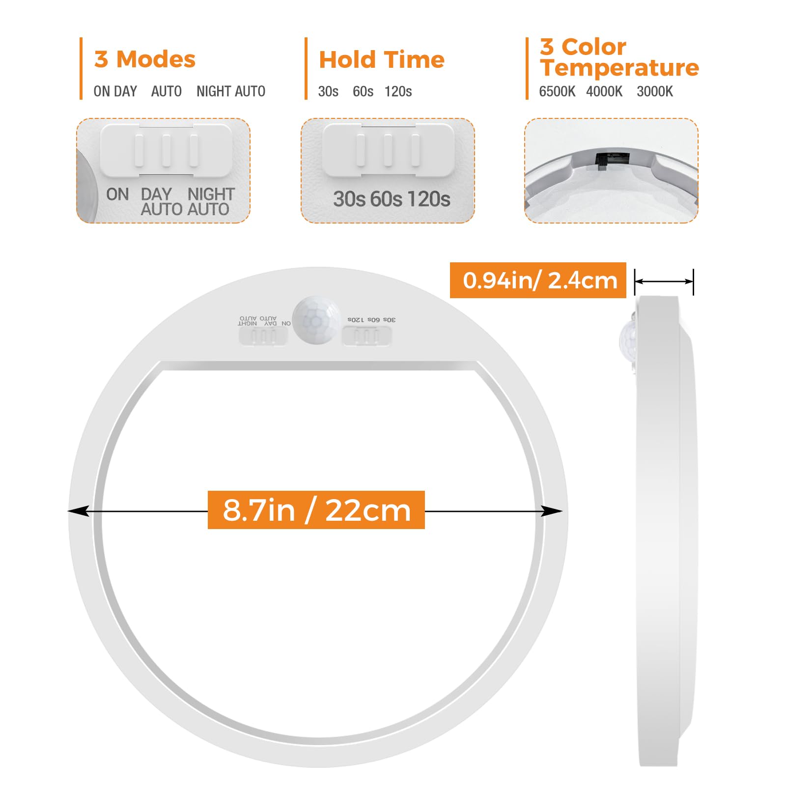 slochi bright 1800 lumens ideal for hallways and stairs