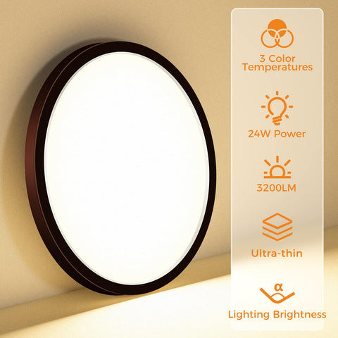 Slochi LED flush mount light with adjustable color temperatures to tailor ambiance for tasks.