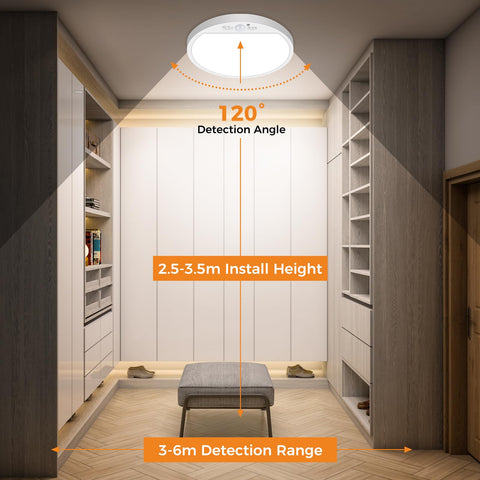 slochi flush-mount light suits pantry and stairwell spaces