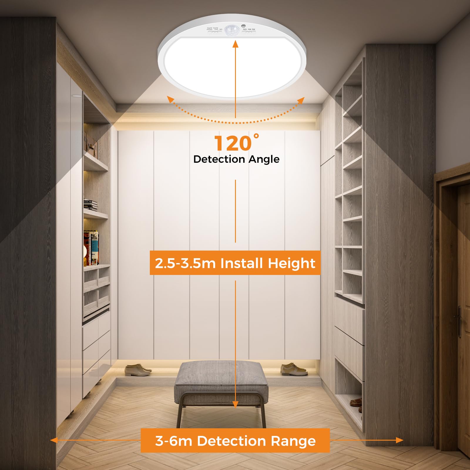 slochi hallway flush-mount light in use for entryways and stairs