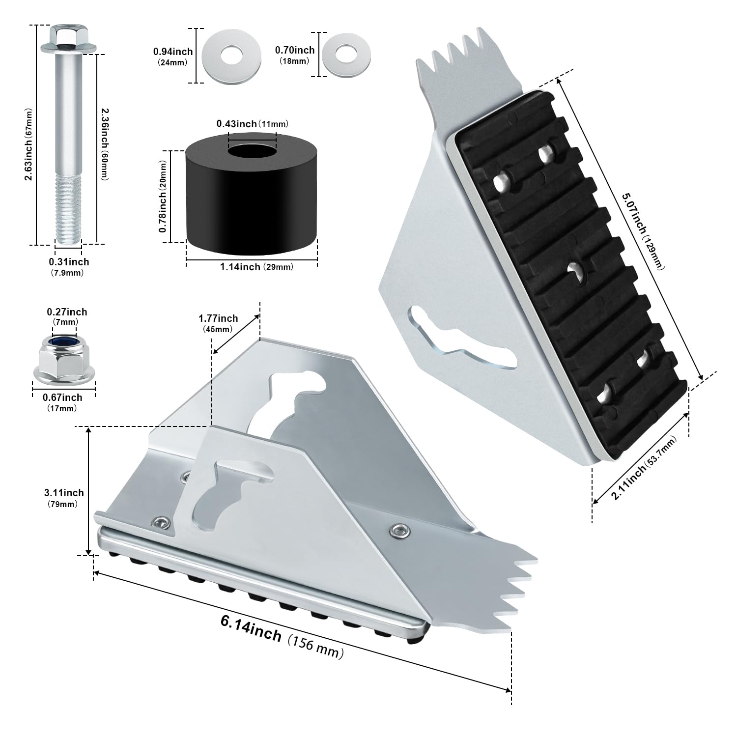 SlogPith aluminum anti-skid shoe kit, 90-degree swivel, enables quick position changes safely