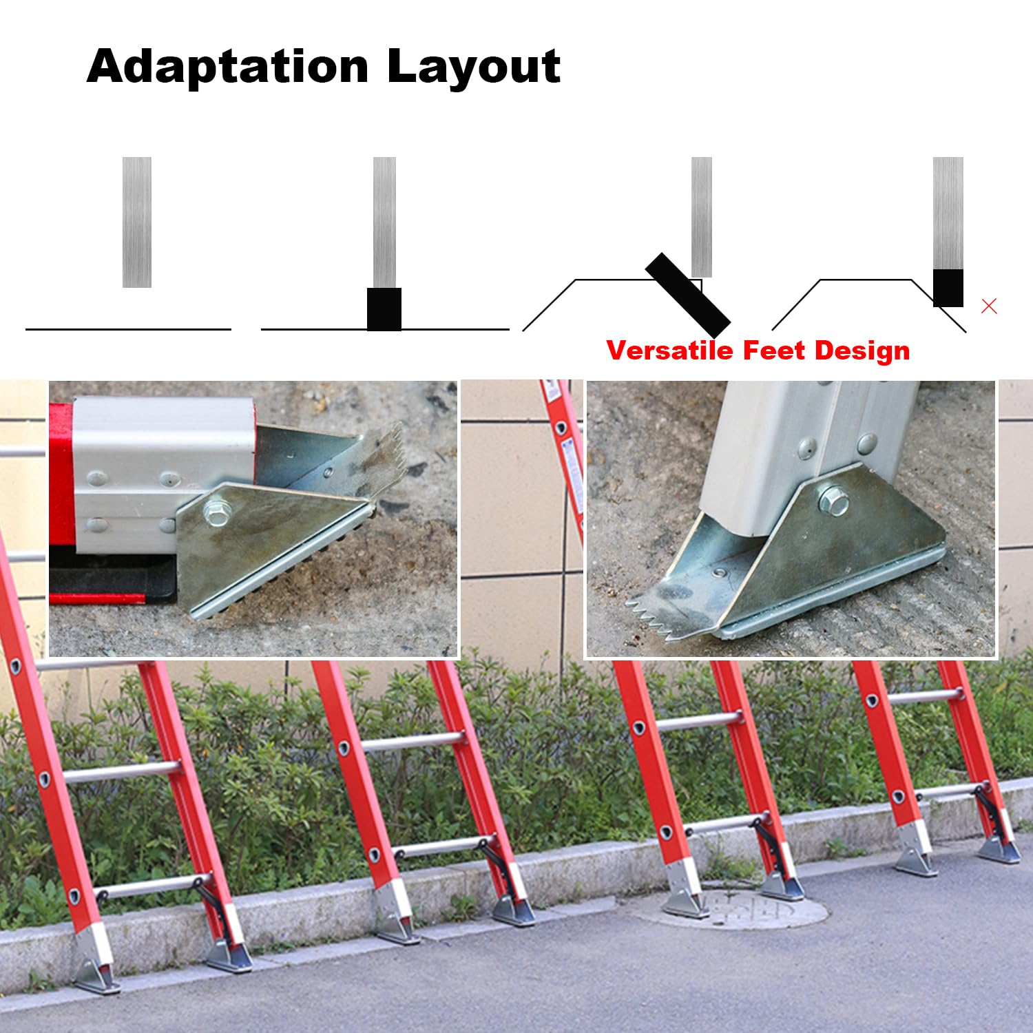 SlogPith D1700-compatible feet fit ladders for safe extension work