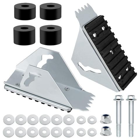 SlogPith aluminum anti-skid shoe kit, front view, enhances ladder stability on varied surfaces