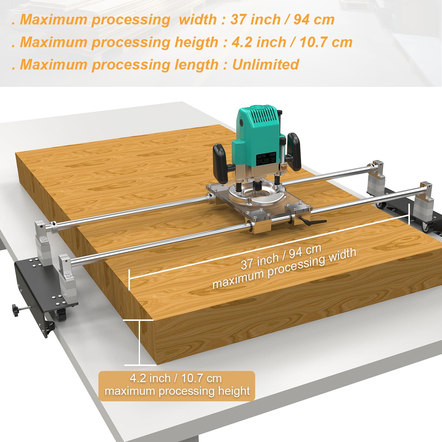Dual L-Carriages enable smooth XY movement during planing tasks.