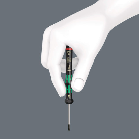 Slotted 5/32 inch screwdriver with soft zones in handle