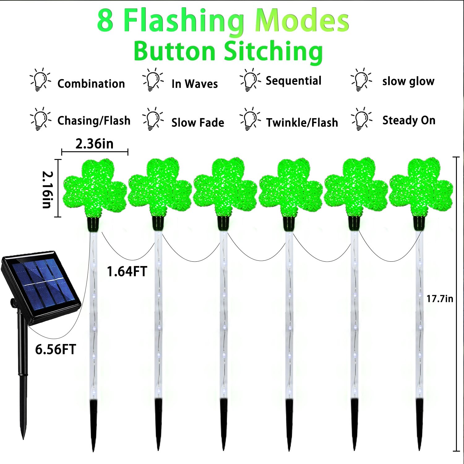 SLTTXNTT 48LED green garden stake light brightens pathways.