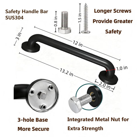 SLYLINRY grab bar with textured grip for secure handling in wet conditions.