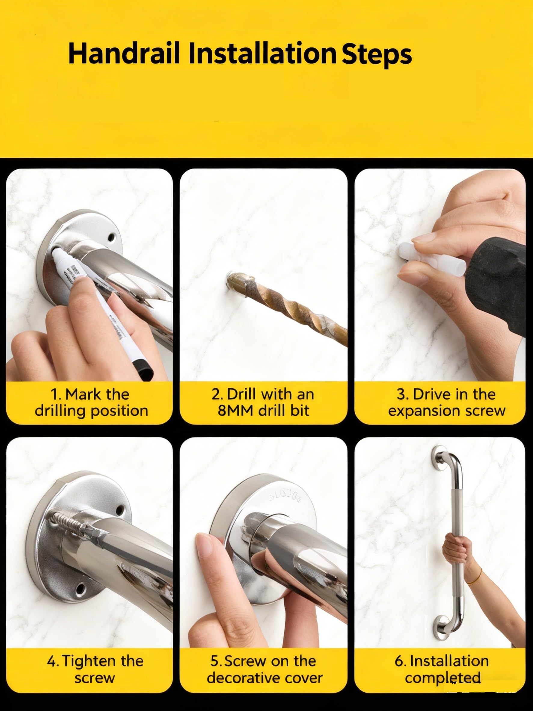 SLYLINRY two-pack stair rails for flexible safety placement.