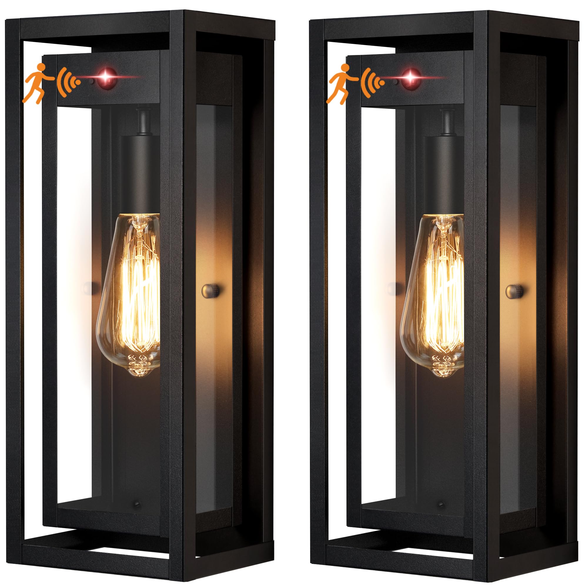 Slypadan 15-inch motion-sensor wall sconce 2-pack lights entrances automatically