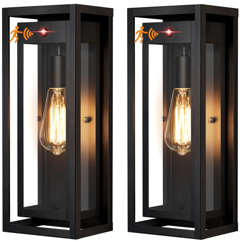 Slypadan 15-inch motion-sensor wall sconce 2-pack lights entrances automatically