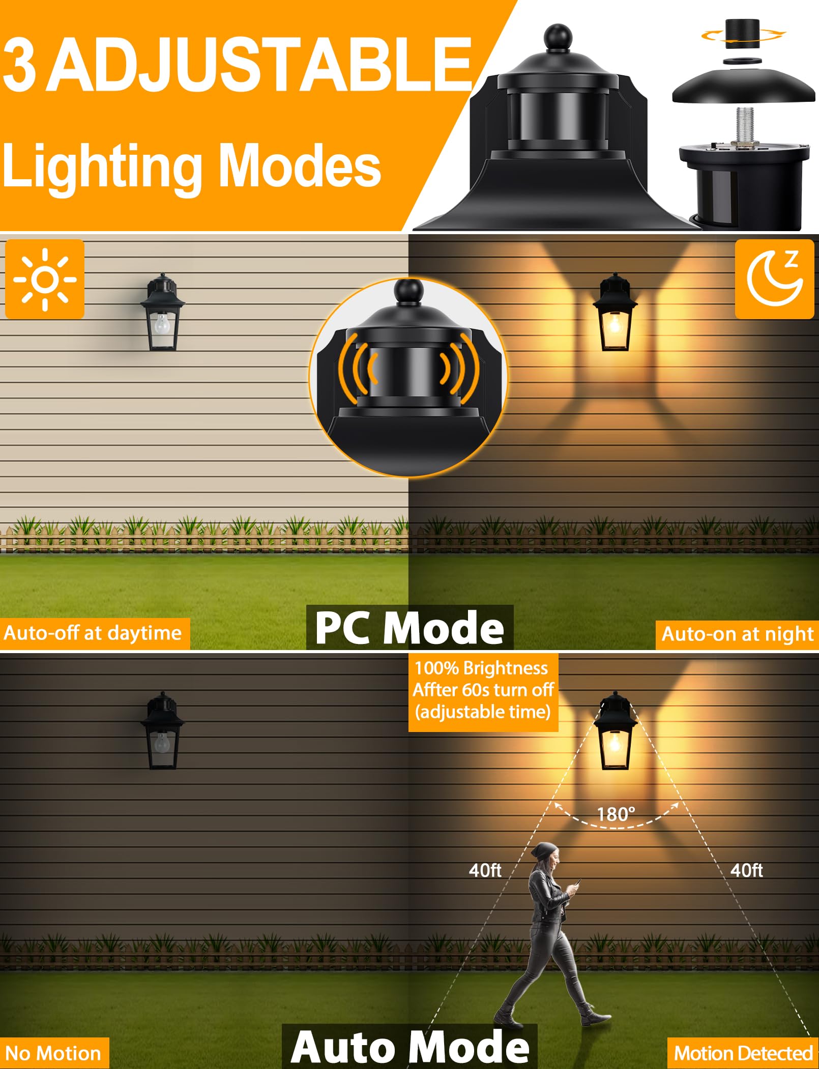 Slypadan dusk-to-dawn exterior light automatically illuminates pathways.