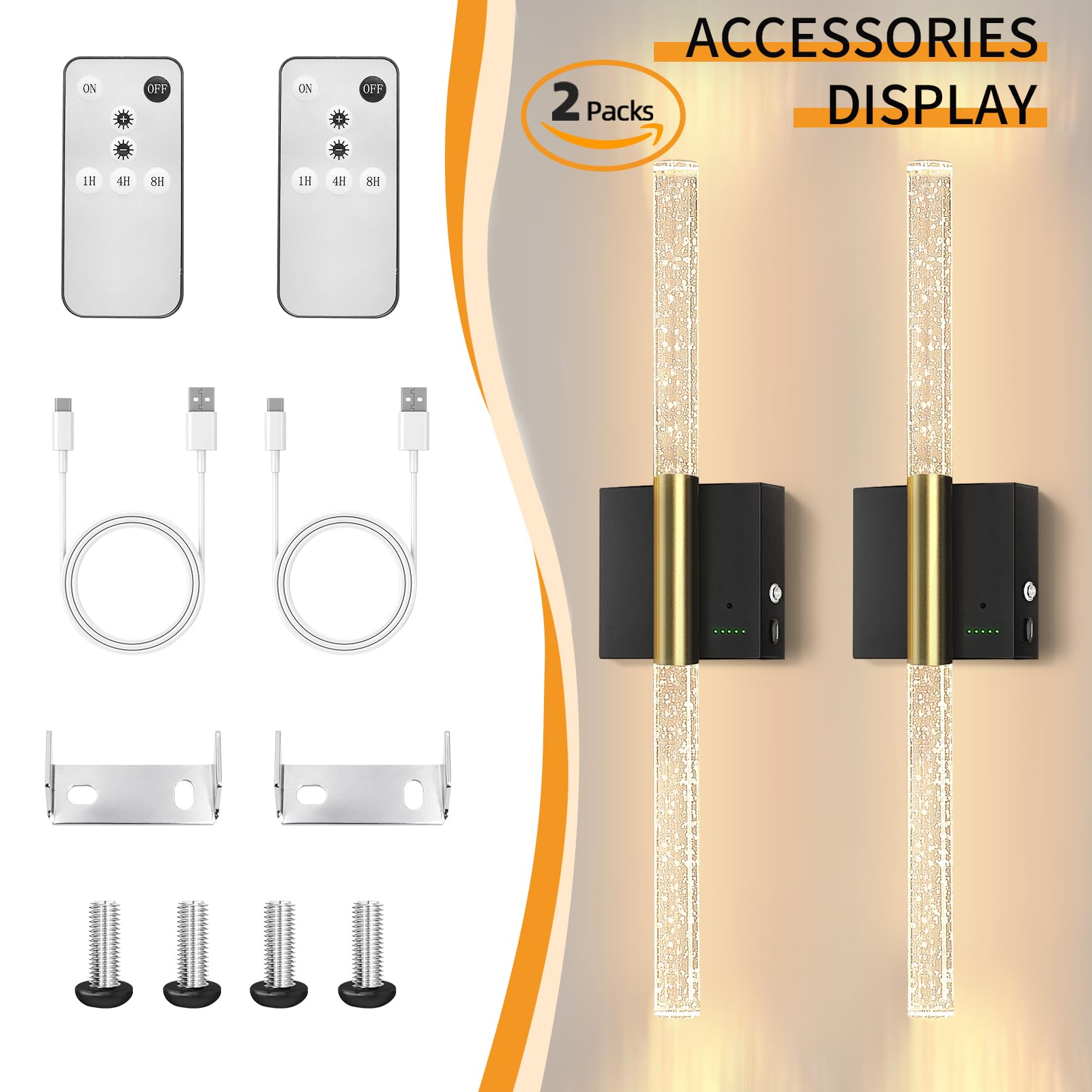 Slypadan kit includes two sconces and mounting hardware for fast setup.