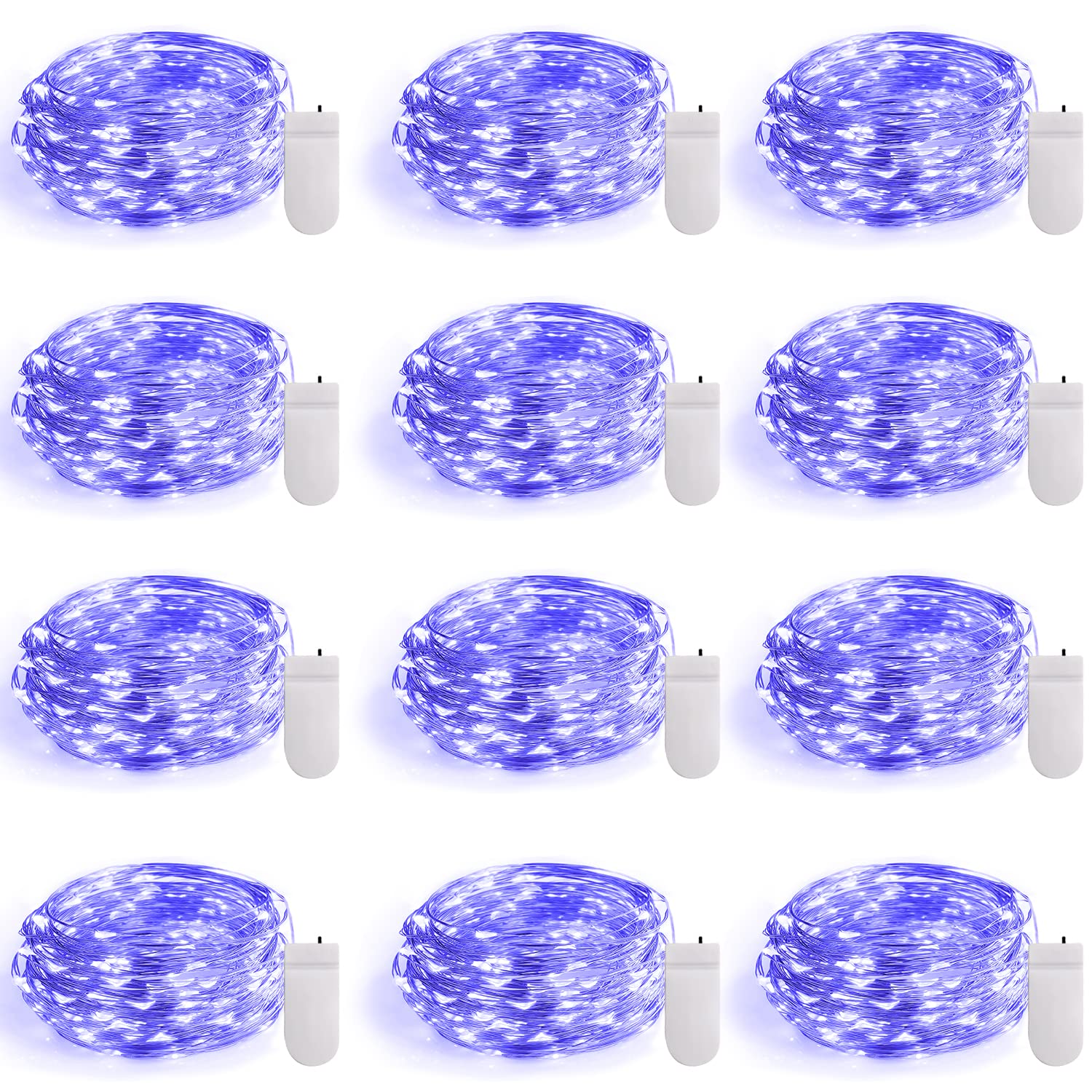 Smacen 12-pack UV fairy lights in 7ft illuminate fluorescent decor for parties.