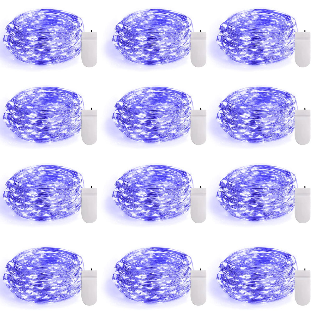 Smacen 12-pack UV fairy lights in 7ft illuminate fluorescent decor for parties.