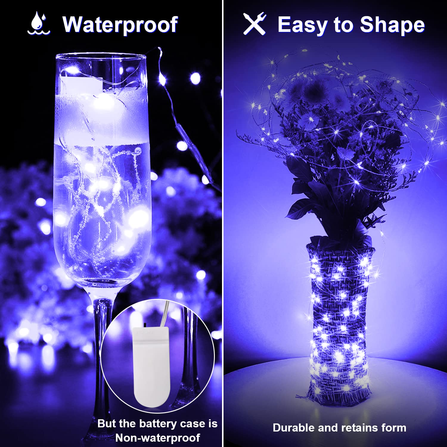 Smacen waterproof copper-wire UV lights withstand outdoor setups.