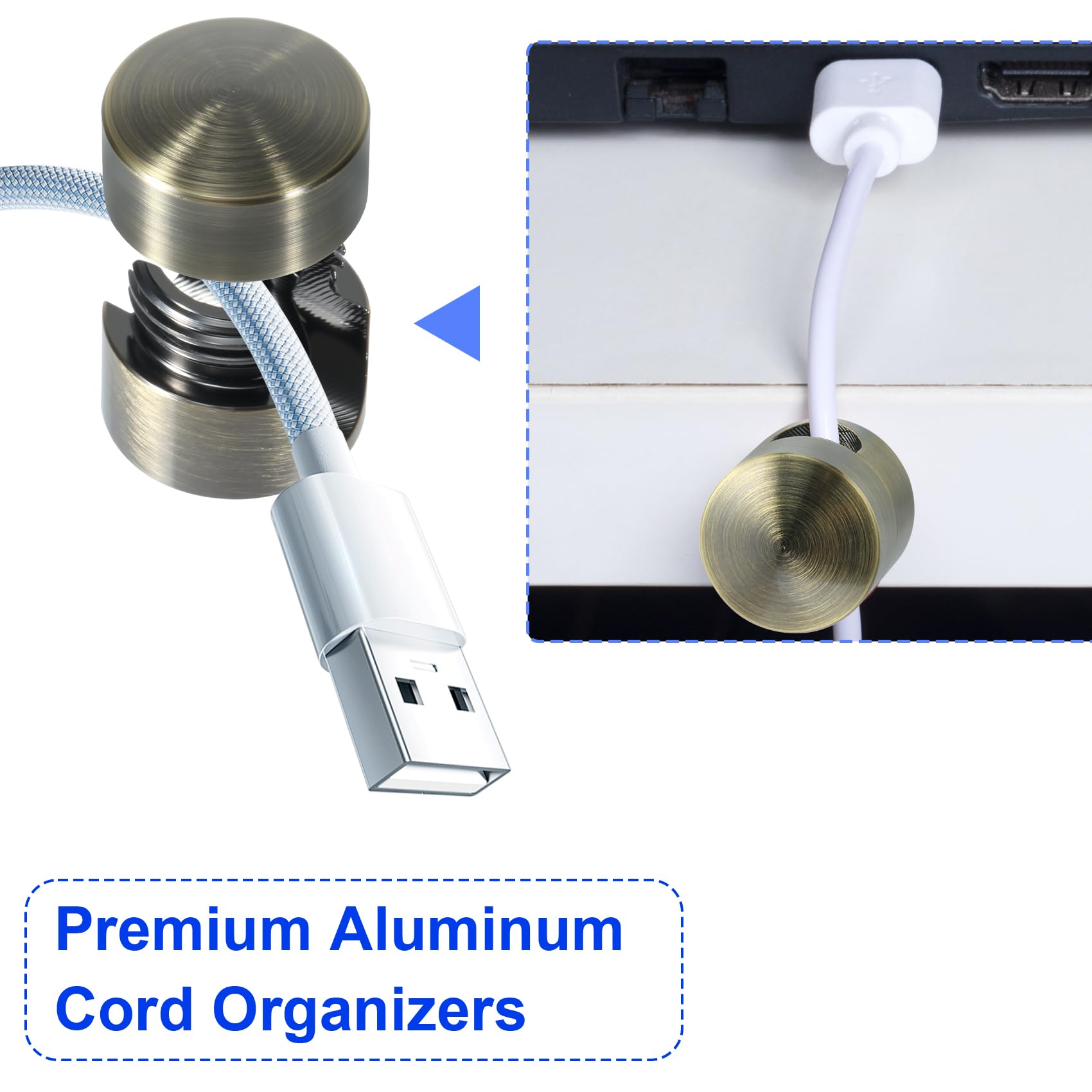SmallCat cable management clip set for organized desks and nightstands.