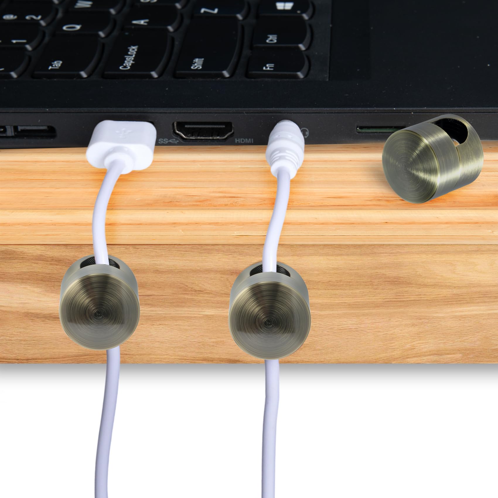 SmallCat nightstand cable clip keeps charging wires tidy by bedside.