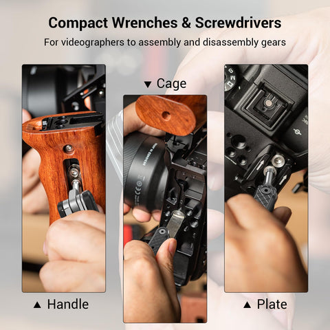 SmallRig tool with additional thread holes keeps spare screws handy during production