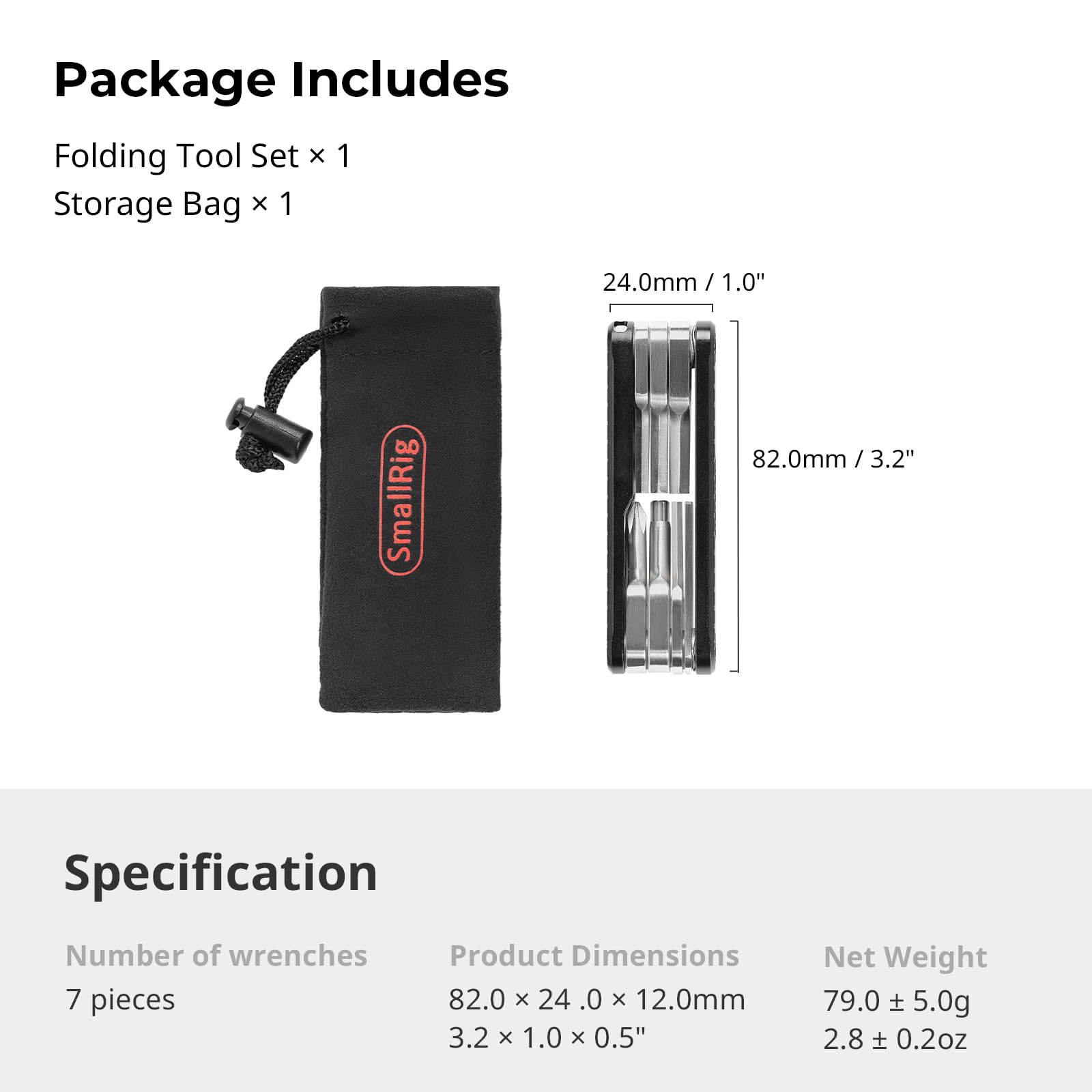 Folded tool fits neatly into a compact carrying case