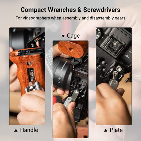 SmallRig folding tool set highlights aluminum alloy and stainless steel for durability.
