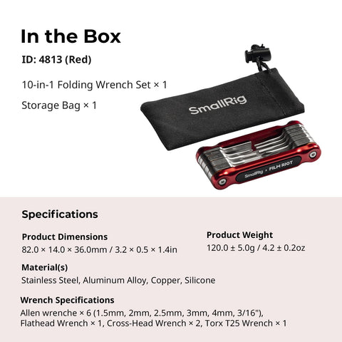 SmallRig Film Riot tool enables organized, on-set maintenance and fast adjustments.