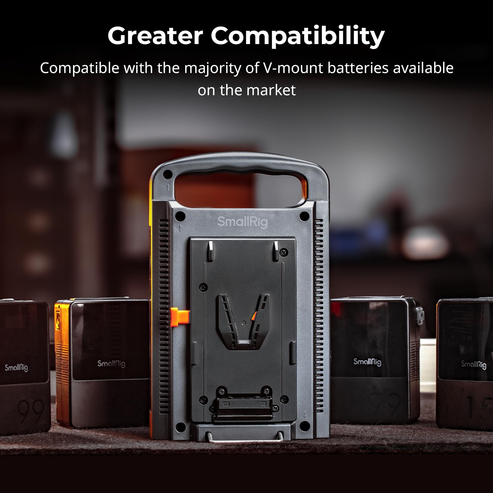 SmallRig V-mount battery charger compatibility with VB99 SE, VB99, VB50, VB155, VB212