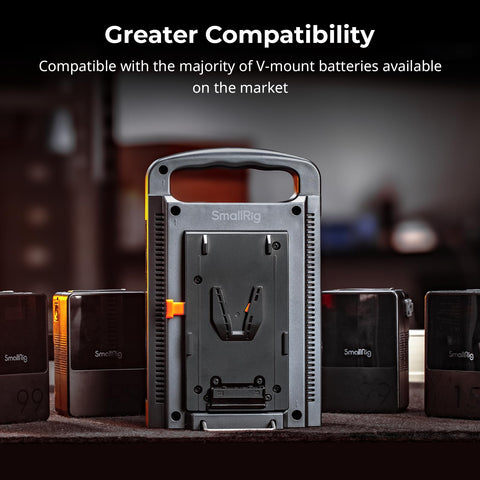 SmallRig V-mount battery charger compatibility with VB99 SE, VB99, VB50, VB155, VB212