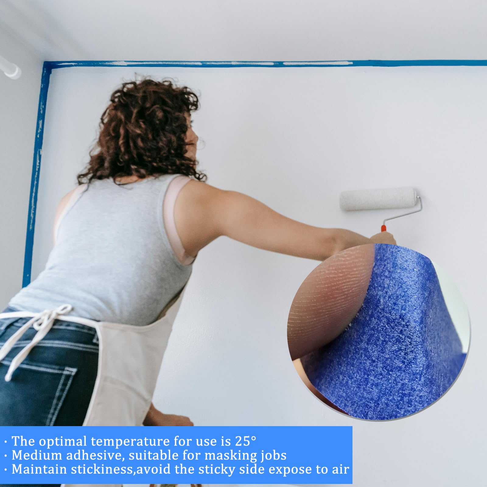 SmaringRobot blue painter tape on glass and tile for neat edges