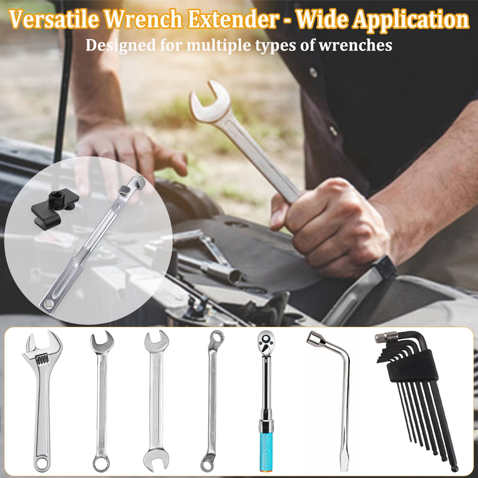 SmaringWing extender used with sockets and wrenches for versatile tasks