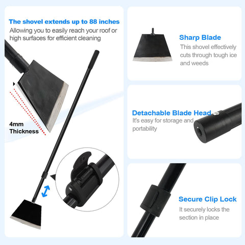 Smarkey ice-breaking capability for quick removal of thick ice patches.