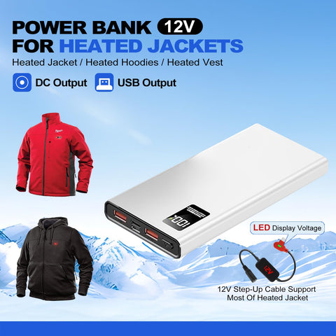 Smarkey QC3.0 PD power bank with fast charging for heated gear