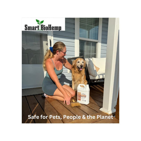 Smart BioHemp outdoor furniture protection on deck shields against sun and moisture.