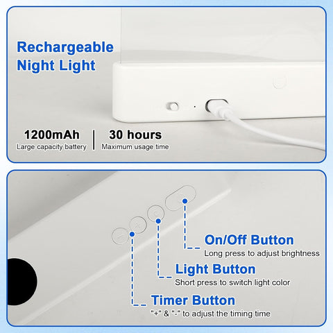 Smart Led Reading Light uses a clear acrylic panel for bright visibility