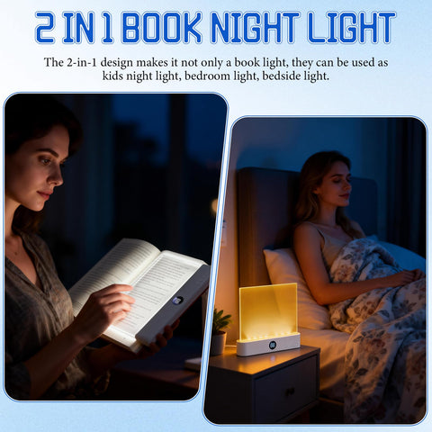Smart LED Reading Light dimmable panel allows precise brightness for comfortable pages