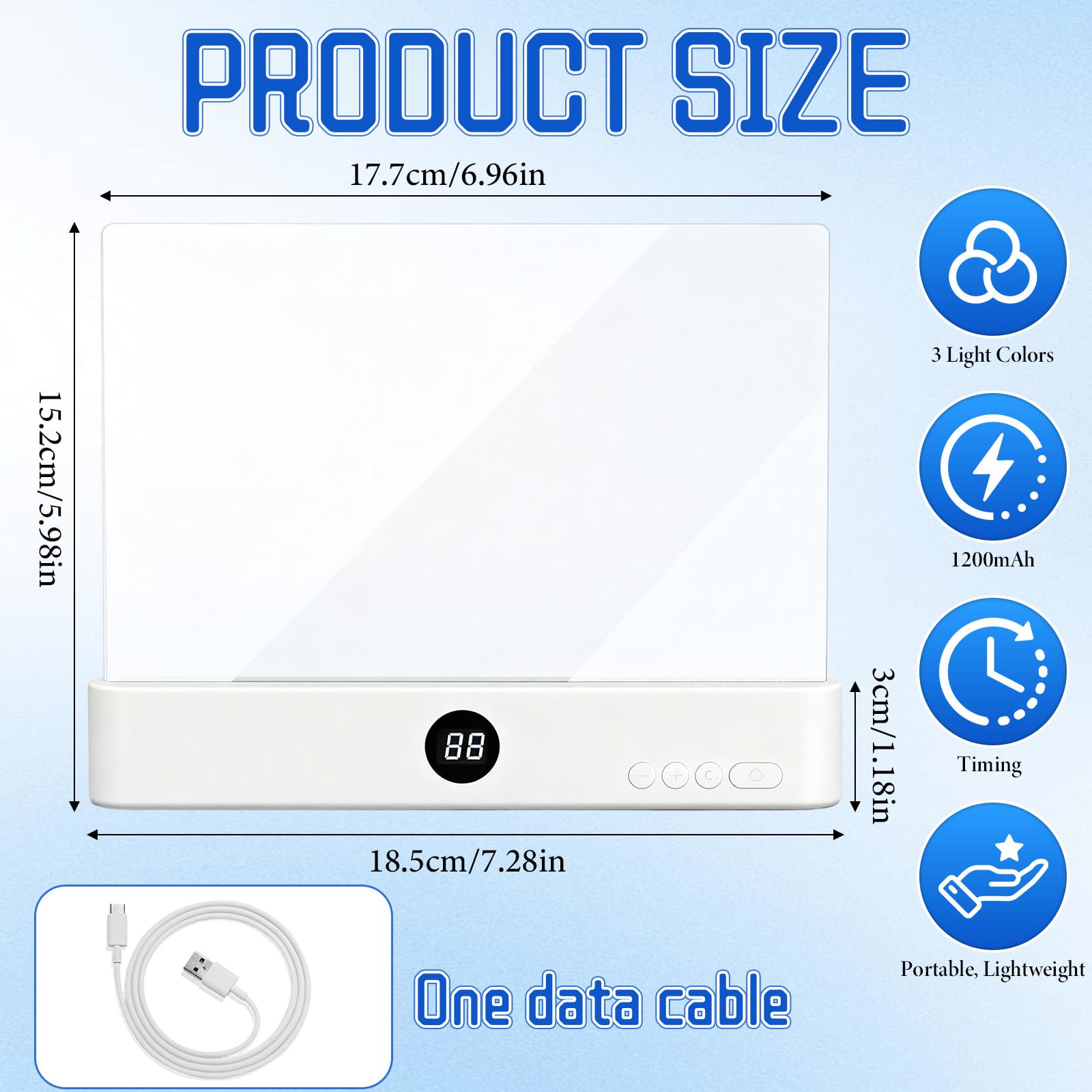 Smart LED Reading Light scratch-resistant panel maintains clarity during everyday use