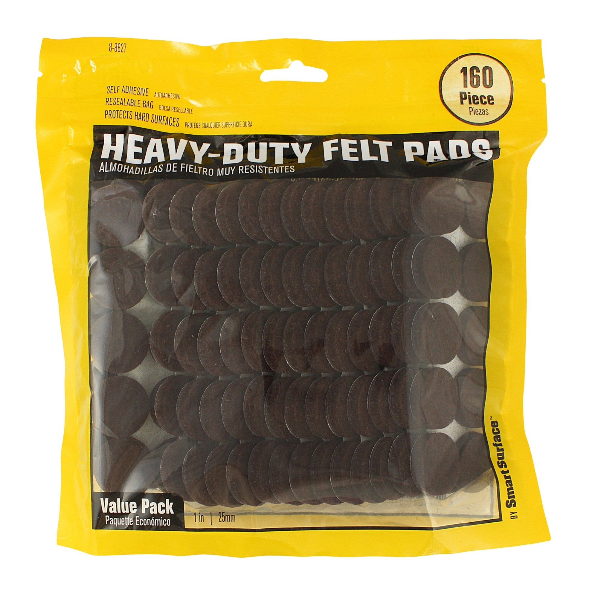 Smart Surface 8827 heavy-duty felt pad on a chair leg protecting floors.