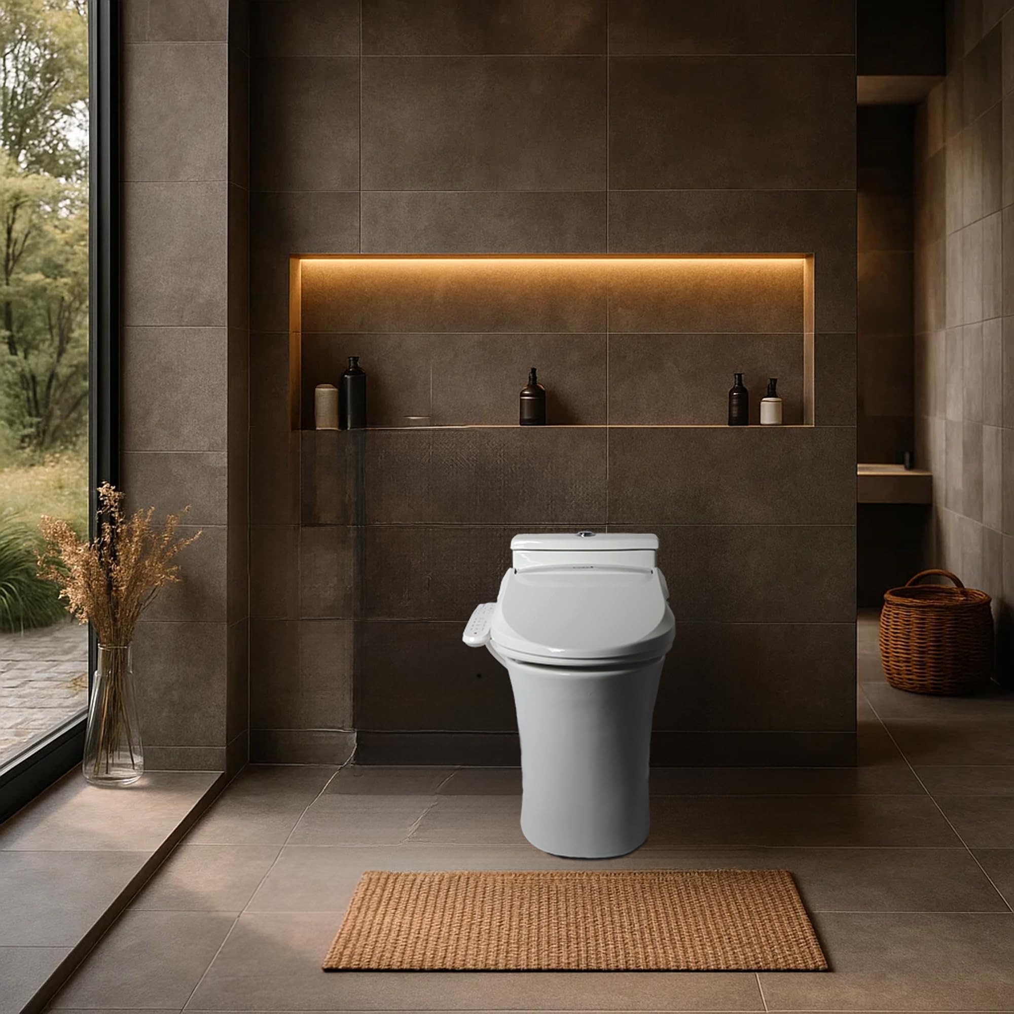 SmartBidet SB-2000WR warm air dryer reducing toilet paper use.