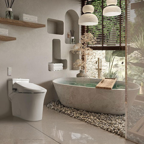 SmartBidet SB-1000WE adjustable wash showing multiple pressure and temperature levels.
