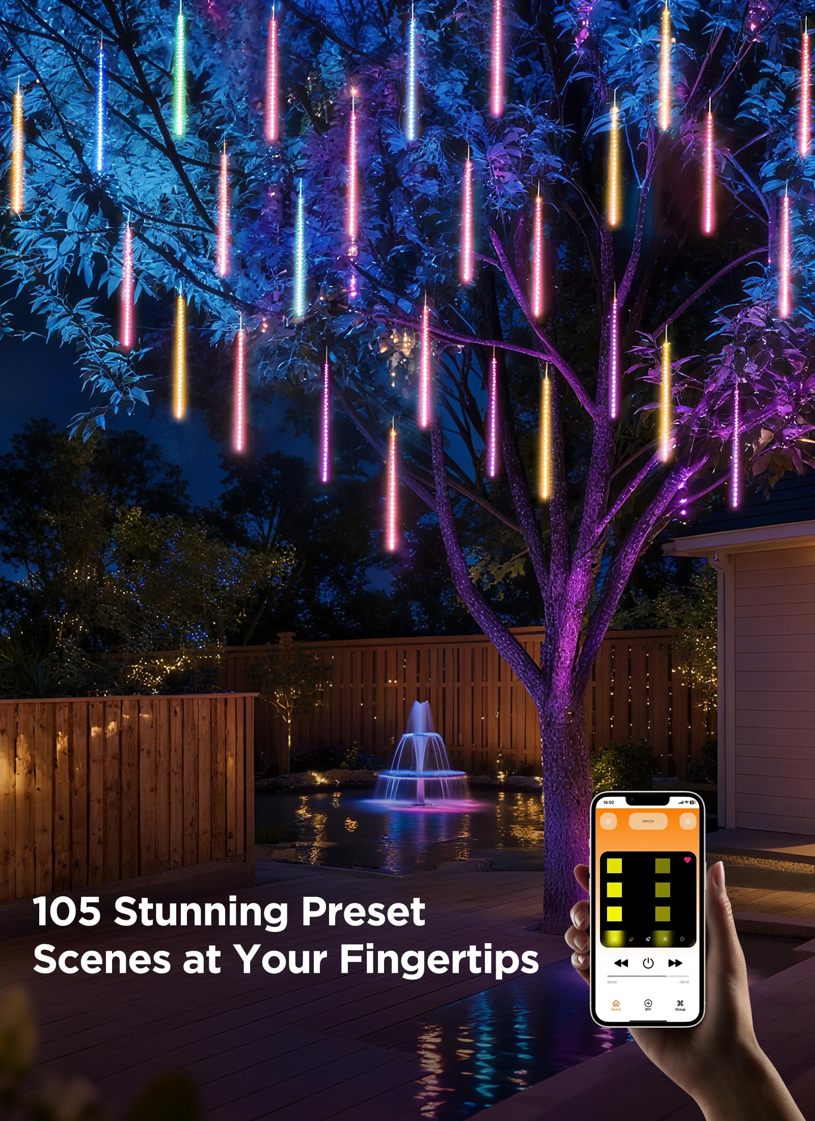 SmartDawn weatherproof icicle lights perform in rain and cold