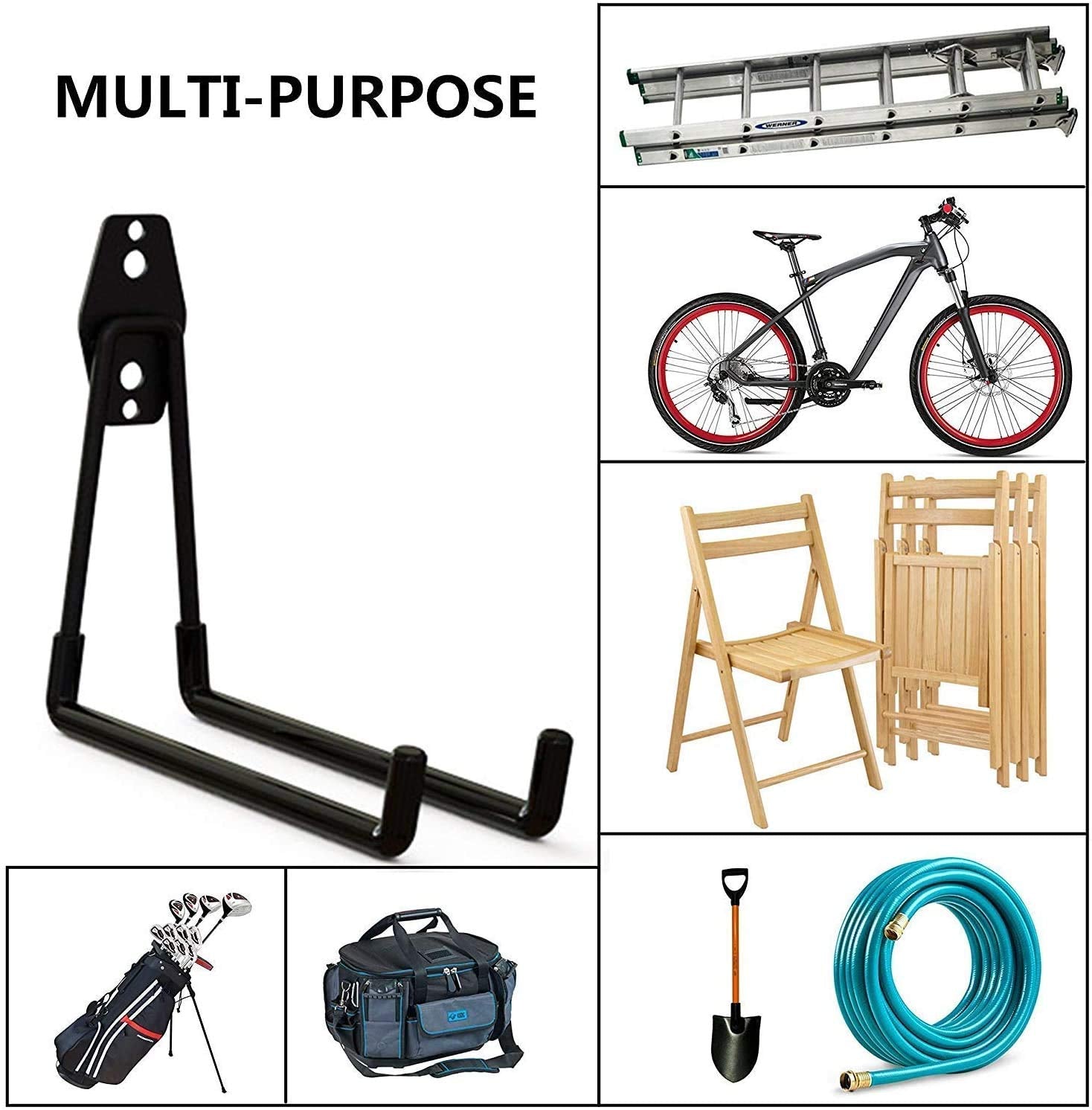 SMARTOLOGY bike and ladder hanging solution reduces garage clutter.