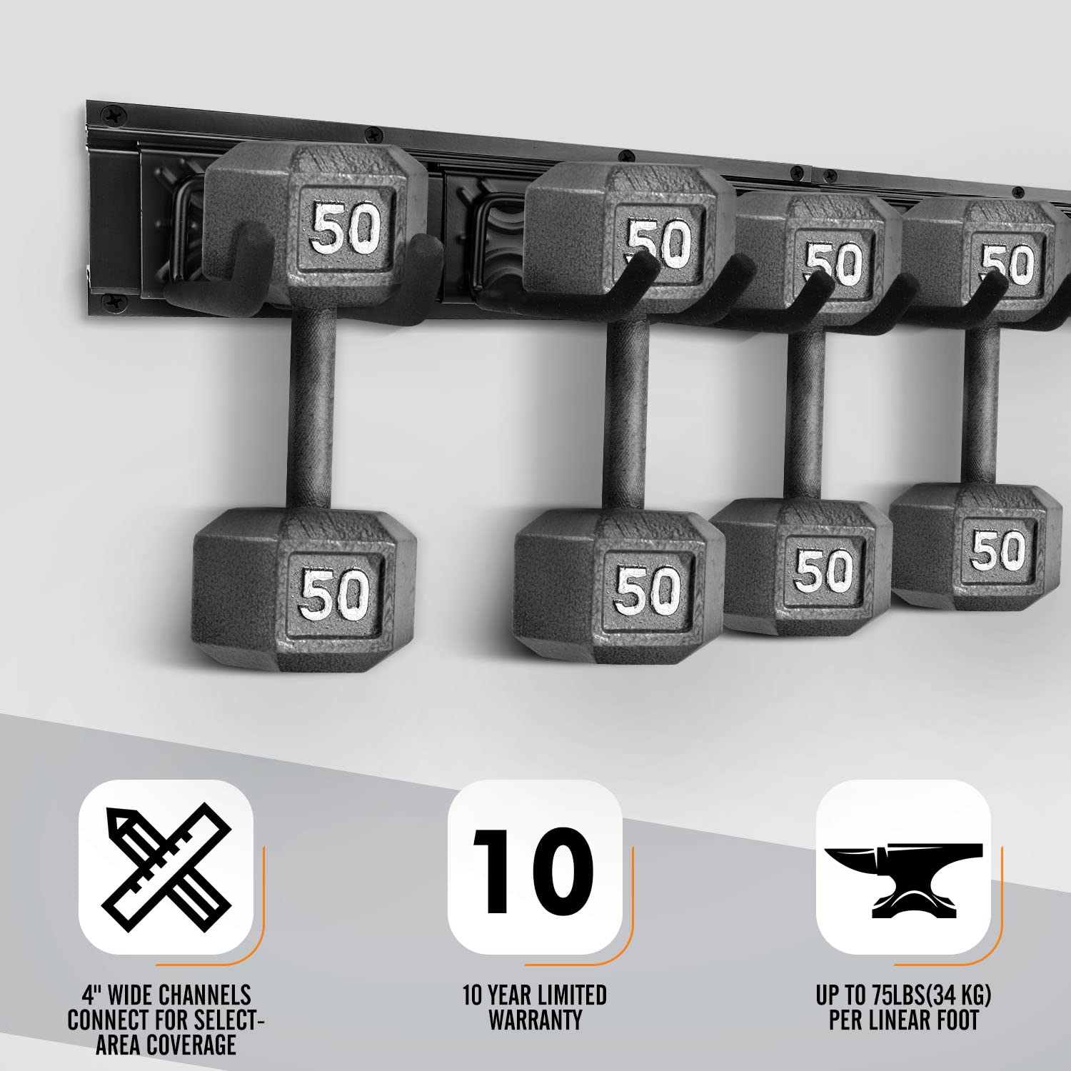SMARTOLOGY ladder storage on wall demonstrates space-saving organization.