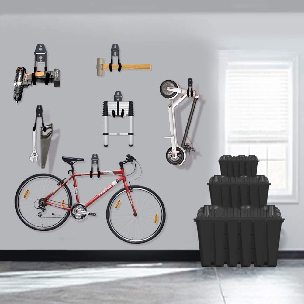 SMARTOLOGY organized tools workspace with hooks and baskets for easy access.