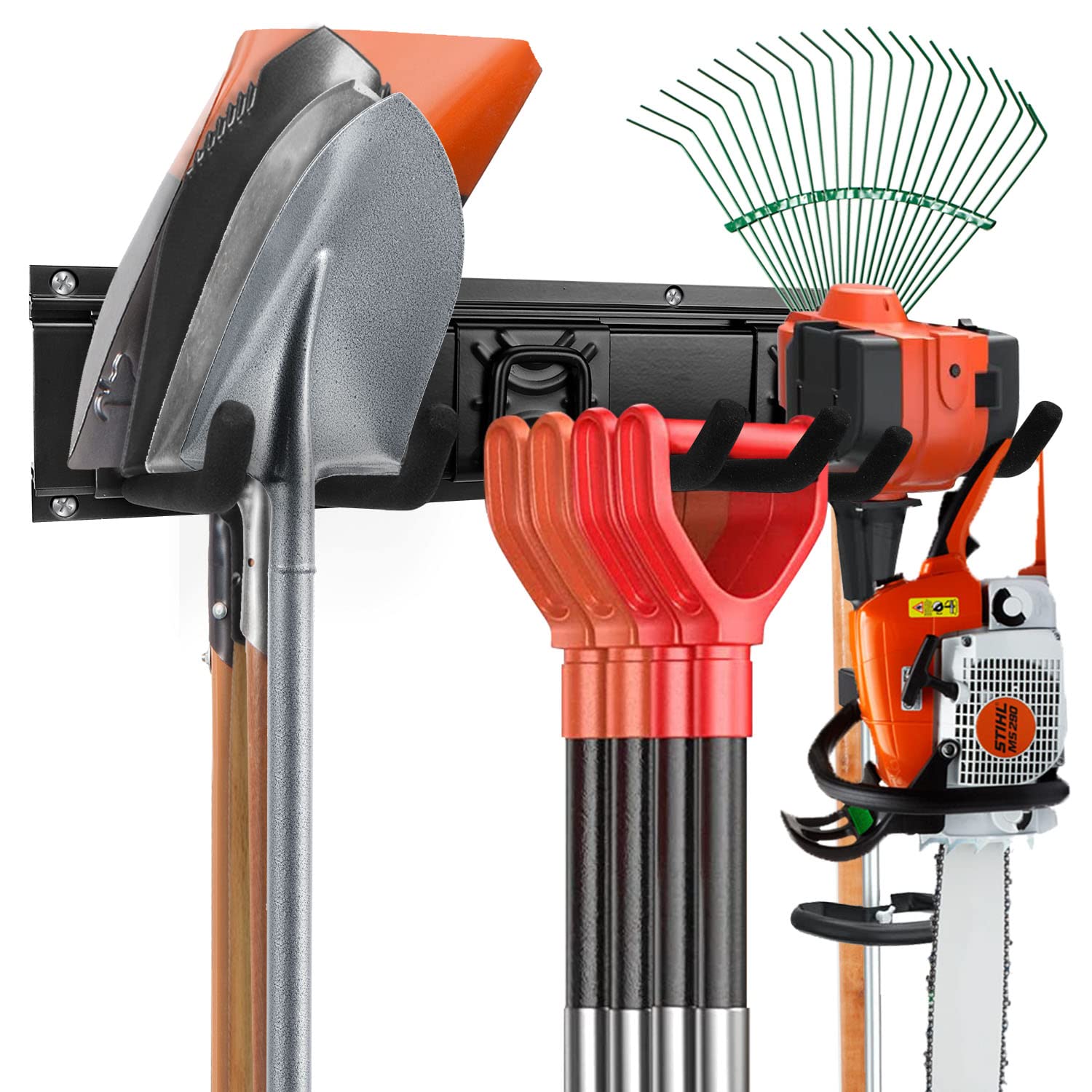 SMARTOLOGY scoop hooks close-up shows ample capacity for heavy and light tools.